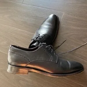 Ermenegildo Zegna Men\'s New Flex Derby Shoes, Black, Men\'s, 7.5D Zegna - Black Leather Derby Shoe | Mitchell Stores main image 3